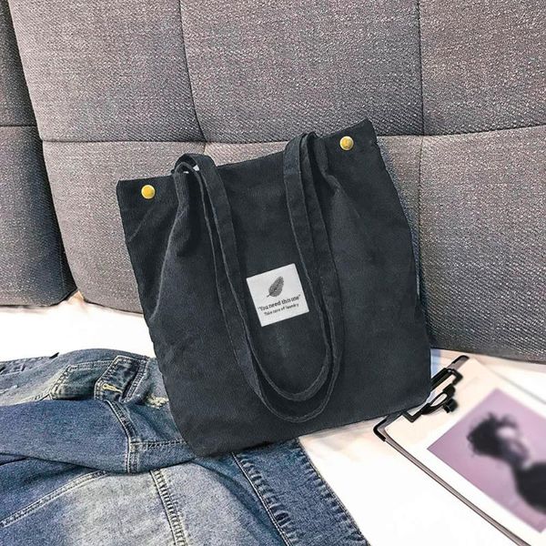 

new fashion women corduroy pure color shoulder bag satchel tote shopping hand casual messenger bag fresh travel crossbody bags