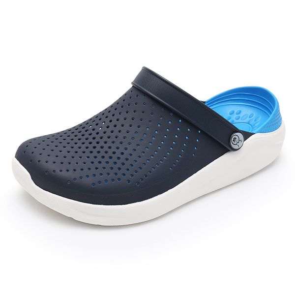 

2019 summer men's crocks clogs sandals eva lightweight beach slippers for men women garden clog shoes crok adultobreatha y200520, Black