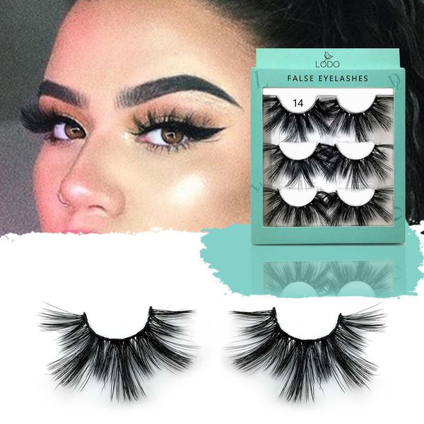 

2019 new 3 pairs natural 3d mink hair false eyelashes 25mm long lashes extension thick wispy fluffy handmade eye makeup tools