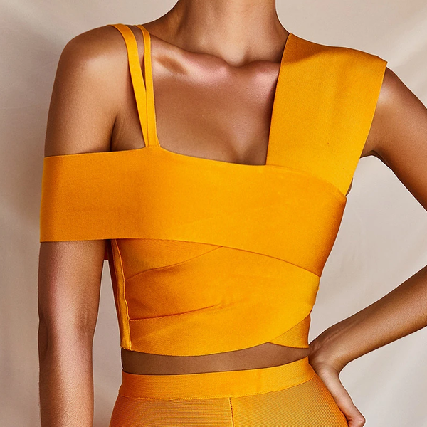 

fashion summer bandage top, White