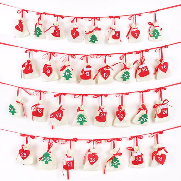 

christmas count backwards number bag xmas hanging calendar new year gift case
