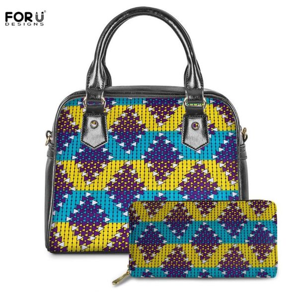 

forudesigns traditional african culture luxury women handbags casual pu leather ladies tote shoulder bags woman 2pcs crossbody
