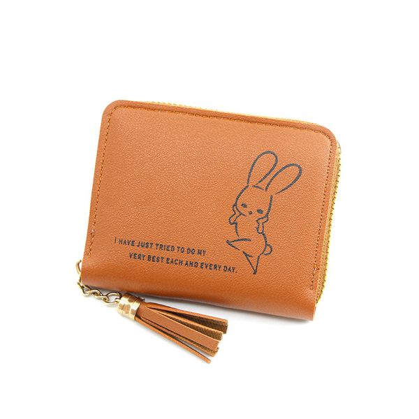 

hipping 2019 new korean version of women's wallet short holding bag wallet zipper little girl zero card bag, Red;black