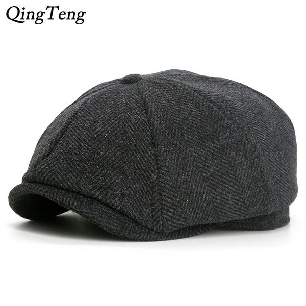 

octagon елочки восьмиклинок урожай шерсть мужчина берет повседневные кепки ivy cap для женщин плоский hat французский тыква hat 2 размеров y, Blue;gray