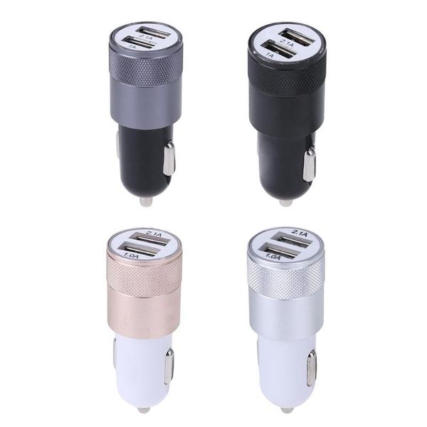 

usb output car charger metal dual ports fast charge car adapter aluminium alloy 2.1a cigarette lighter cable sockets