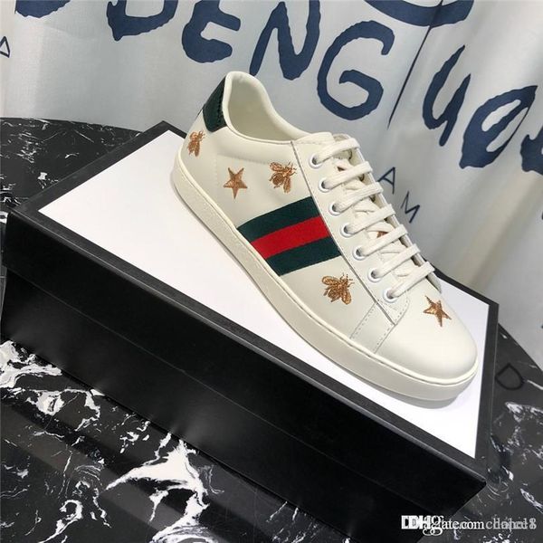 2019 Mens 182020 Shoes White Leather Ace Embroidered Loved Sneakers Rubber Sole Men Women Platform Ace Shoes 19ssGucci From Nickmoees, $92.94