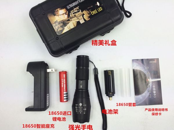 

производитель оптовой t6 фонарик cree q5-xpe телескопический фокусировки светодиодный фонарик алюминиевый