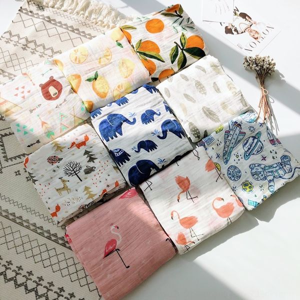 

double layer thin gauze cotton baby bath towel bag baby children 2 layer four seasons bath towel soft water absorption