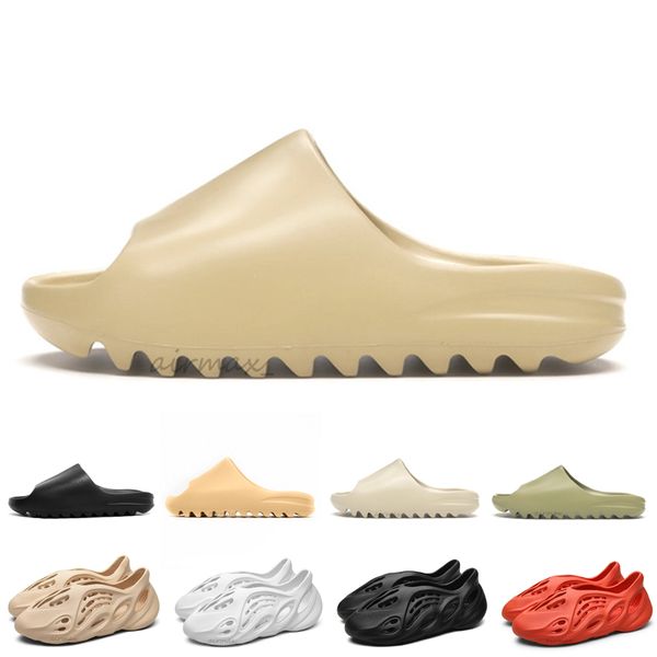 

kanye slides soot core fashion foam runner resin bone desert earth brown sand pantoufle men women kanye slippers sandals, Black