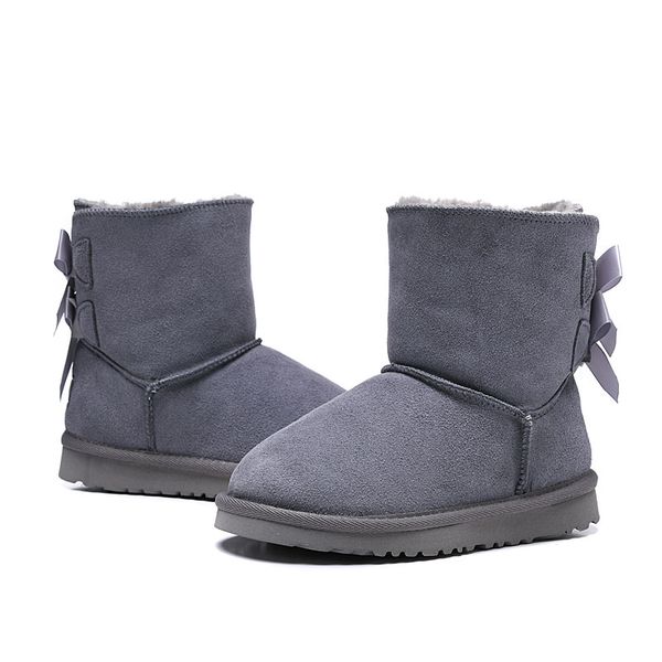 

2019luxury kids boots wgg australian classic snow designer boots girl boy children bailey bow shoes ankle winter booties 26-35 keep warm, Black