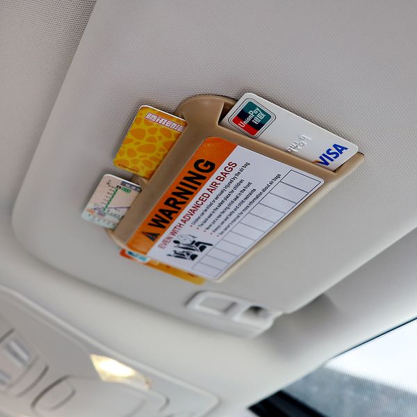

temporary parking phone number car visor clip organizer universal high-speed ic card clip car parking card holder