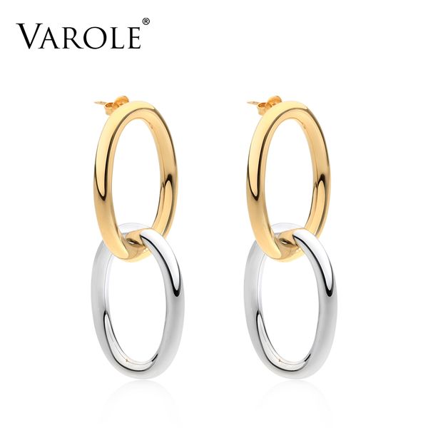 

varole simple chain part drop earrings for women earings fashion jewelry long earrings oorbellen voor vrouwen pendientes brincos, Silver