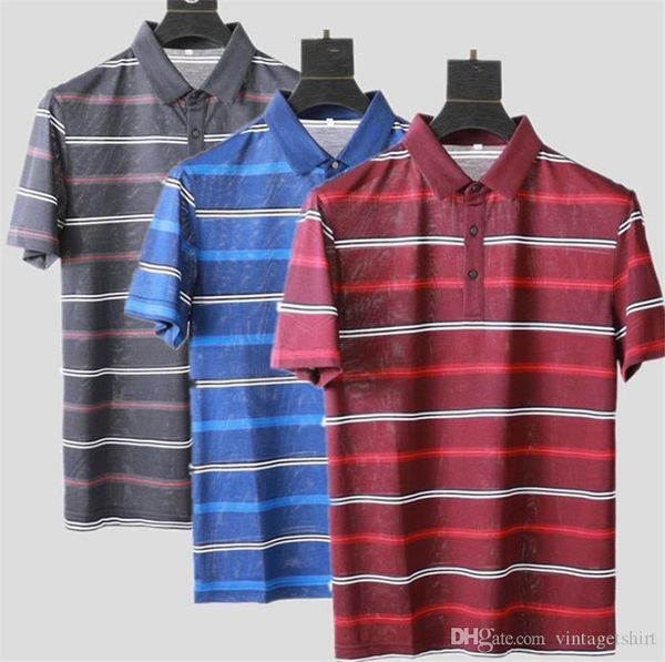 

mens designer striped polos summer breathable short sleeve luxury lapel neck thin mens casual polos, White;black
