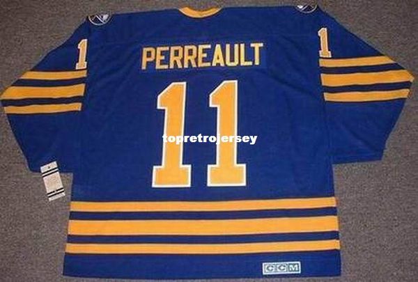 

wholesale mens gilbert perreault buffalo sabres 1984 ccm vintage away retro hockey jersey, Black;red