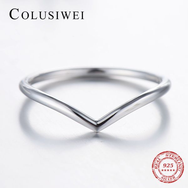 

colusiwei ясно cz штабелируемый свадебное мода ювелирных изделий твердые 925 серебряный простой кольцо для женщин обручальное подарок кольца, Golden;silver