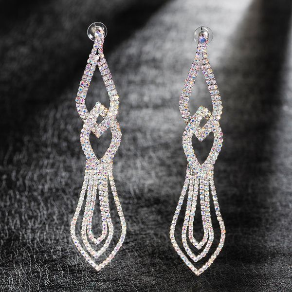 

designer earrings for women luxury jewelry ear nail luxurious exaggeration earring long fund drip bride crystal earrings, Golden