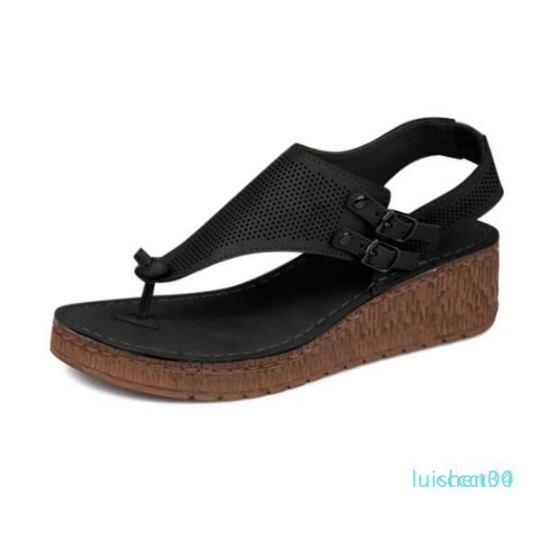 

fashion plus size wedges sandals woman shoes non-slip breathable platform sandals women wedge high heels shoes zapatos l30, Black
