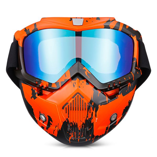 

dustproof cycling bike full face mask windproof for snowboard skiing durable breatheable single-layer sponge detachable mask, Black