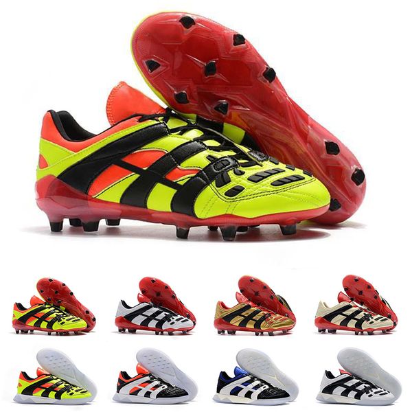 

2019 Predator Accelerator Champagne FG/IC Mens Soccer Shoes Dream Back 98 Ankle Football Boots Pogba Soccer Cleats Wave Stripe Sneakers