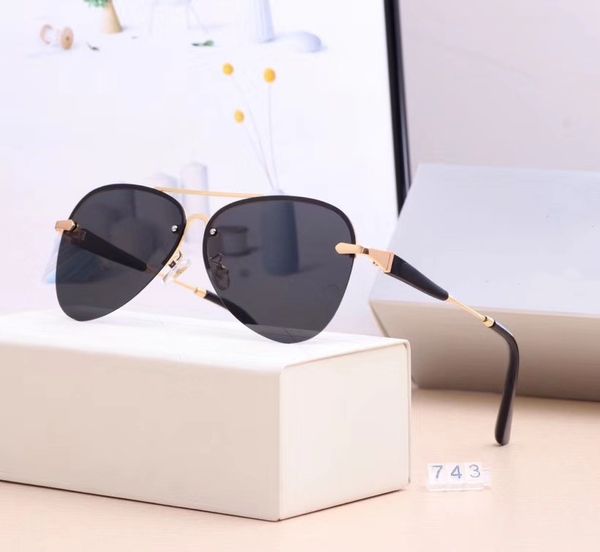 

designer high-end men's sunglasses, luxury round frame anti-uv aviator glasses, outdoor fishing sun sunglasses, White;black