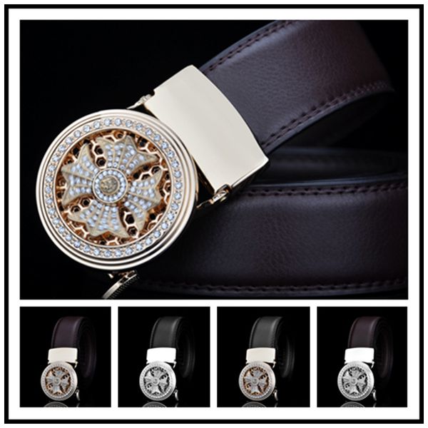 

fashion fashion belt buckle belt 2020 men's transfer leather automatic buckle, Black;brown
