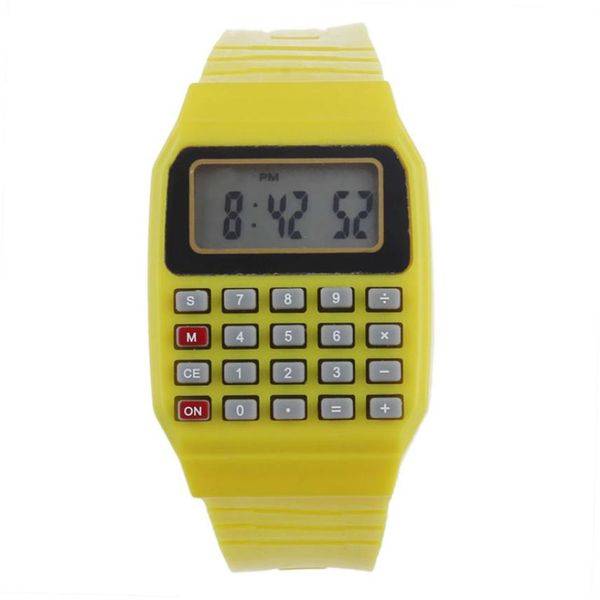 

fashion kid's watch unsilicone multi-purpose date time electronic wrist calculator watch dropshopping #40, Blue