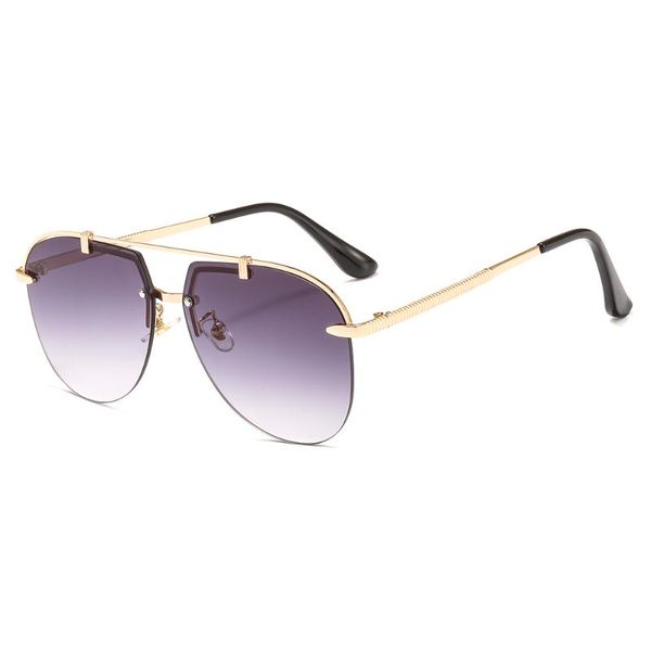 

round oversize sunglasses women rimless shades wintage sunglasses female metal temple, White;black