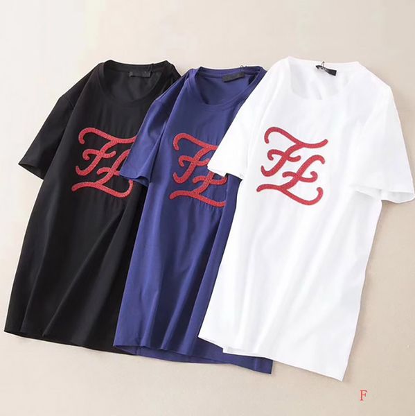 

women designer t shirts 2020 new fashion crystal letter brand lady casual t-shirts men breathable crew neck tees 3 colors size -4xl da20424, White