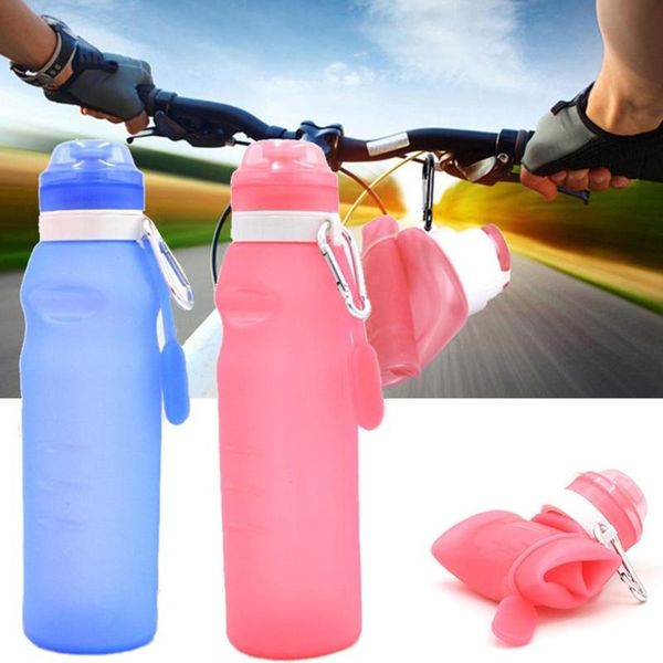 

400ml silicone folding water bottle outdoor sports supplies portable water bottle convenient travel foldable easy to take