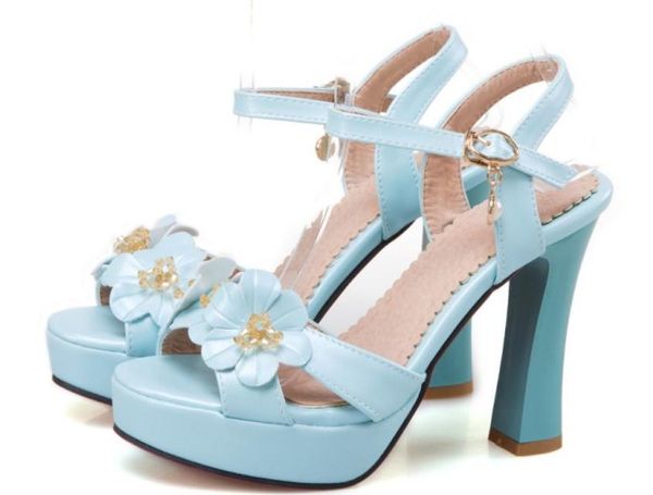 

2019 women's sandals in summer with new style high heel coarse heel waterproof table@19, Black