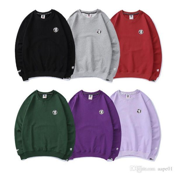 

aape new fashion mens hoodies jacket mens fashion sweatshirt aape mens designer pullover long sleeve 6 colors, Black