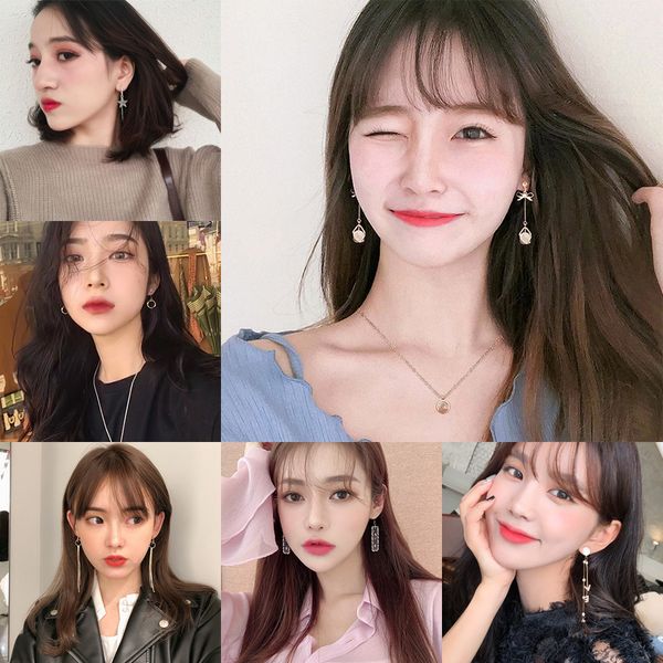 

корейский стиль s925 серебряные иглы кисточкой серьги женская мода сеть red-style серег темперамент простой личность взрыв режим, Golden