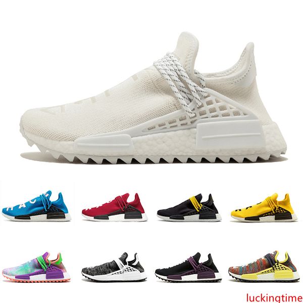 

чистый холст nmd человеческая раса мужчины женщины кроссовки hu pharrell williams nerd черный желтый равенство красный белый мужской тренер