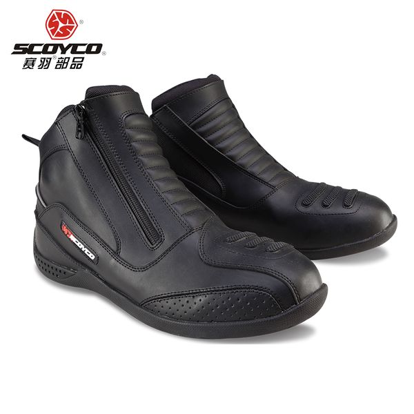 

new scoyco moto racing leather boots motorcycle boots shoes motorbike riding sport road speed professional botas