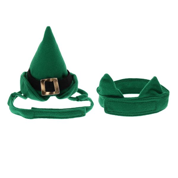 

cute pet cat dog christmas caps party costume hat costume headwear green