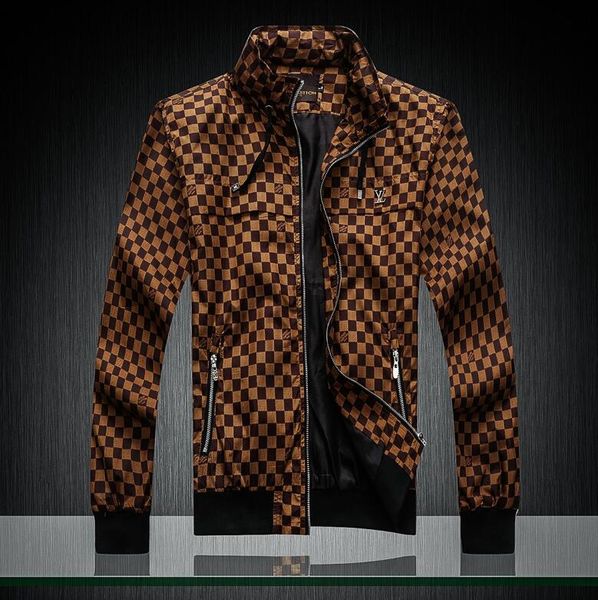

Brand men jacket ca ual men de igner fa hion jacket 2019 new arrival zipper men plaid jacket long leeve men treetwear ize m 3xl