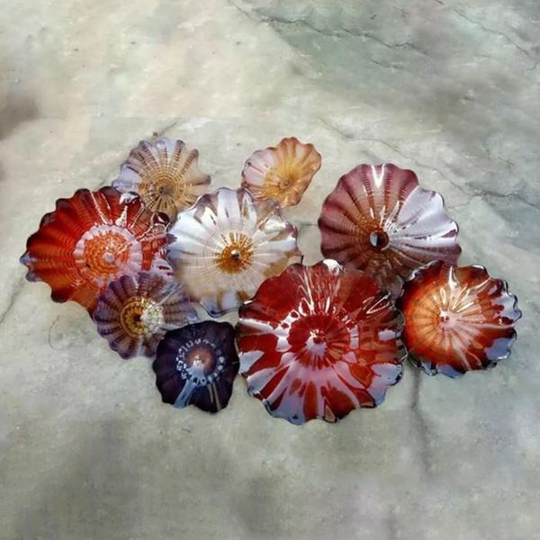 

retro murano glass decorative plates antique colored glass hanging plates wall art modern abstract glass wall arts