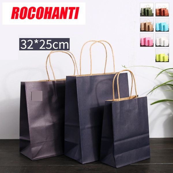

100x custom printing kraft paper carrying paper bags with logo eco friendly shopping bag navy blue color