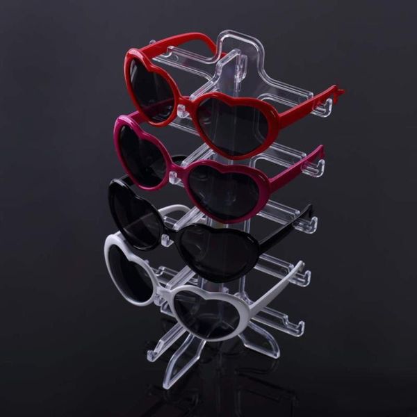 

new 1pcs 5 layers simple convenient plastic glasses eyeglasses sunglasses show stand holder fashion frame display drop shipping, Pink;blue