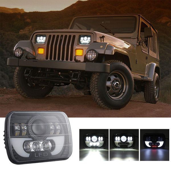 

adeeing 1pcs 7inch 300w amber led headlight bulb 6000k 30000lm waterproof work light for off-road truck vehicle car lights