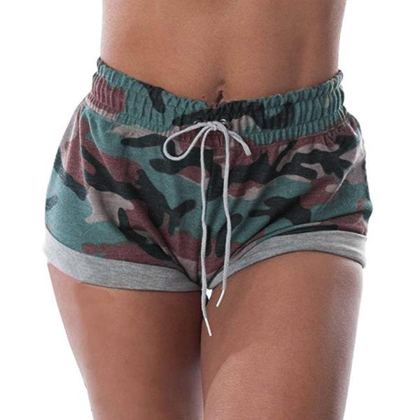 

yoga outfits 38# women camouflage basic slip bike shorts compression workout leggings elastic waist skinny fitness, White;red