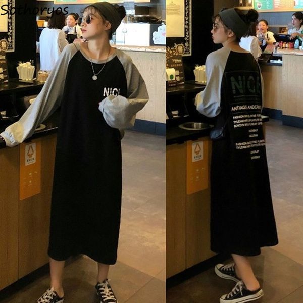 

women's sleepwear nightgowns women sleepshirts long sleeve spring printed 2xl loose sweet students fashion elegant casual homewear wome, Black;red