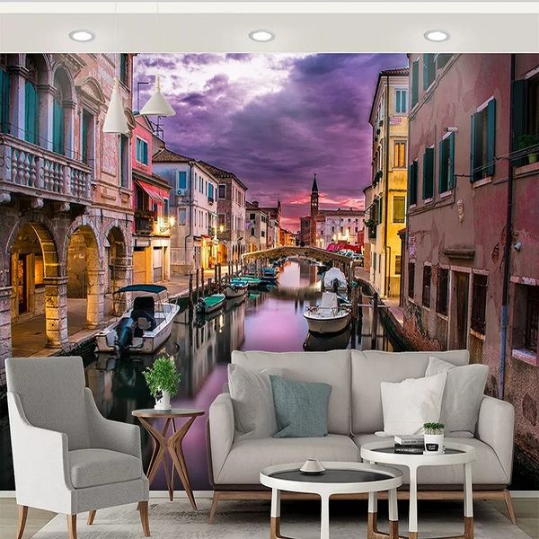

custom large mural 3d wallpaper stylish modern creative space expands city night scene 06 living room tv wall decor 5d embossed