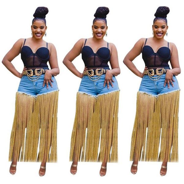 

women tassel short jeans denim mini pants casual trousers carpirl fashion clubwear summer clothes bodycon pants 3094, Blue