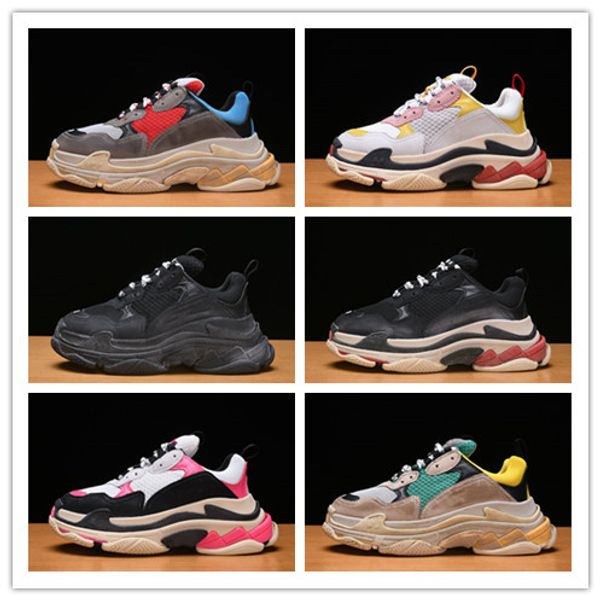 

2019 новый brand new Triple-S 17FW повседневная обувь мужчины и женщины дизайнер высокое качество смешанный цвет платформы повседневная кроссовки размер 36-45