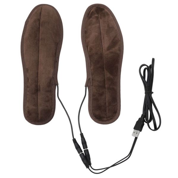 

new usb electric powered plush fur heating insoles winter keep warm foot shoes insole 35-36, Black