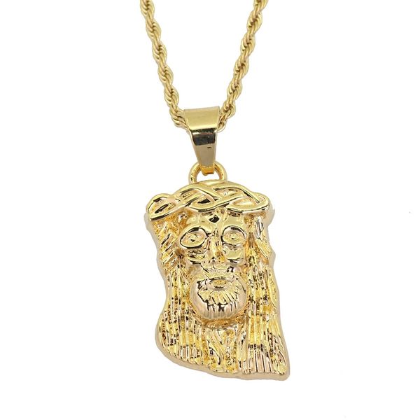 

хип-хоп иисус кулон ожерелья для мужчин религиозные роскошные ожерелье из нержавеющей стали кубинский цепи христианские ювелирные изделия бе, Silver