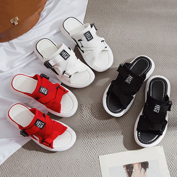 

slippers fashion thick bottom beach shoes brand couple casual sandals summer wear anti-skid outdoor shoes, Black