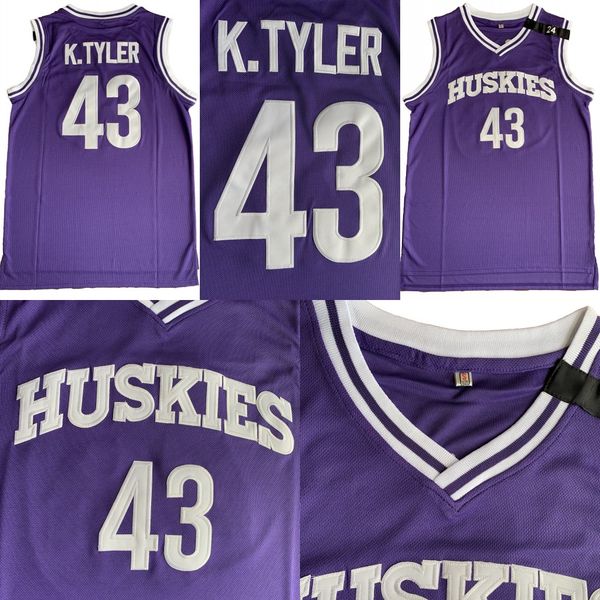 

43 Kenny Tyler Jersey College Marlon Wayans Basketball Huskies Jerseys purple College Basketball Jerseys Free Shipping