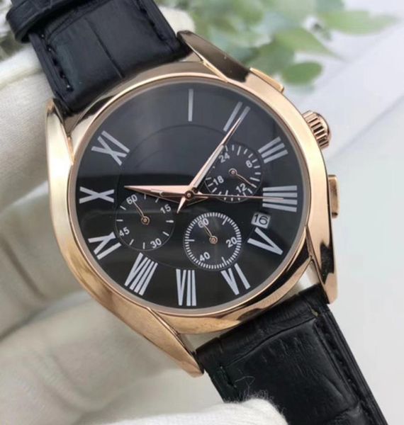 

brand men's watch leather strap fashion sport casual luxury quartz watch men's gift, Slivery;brown